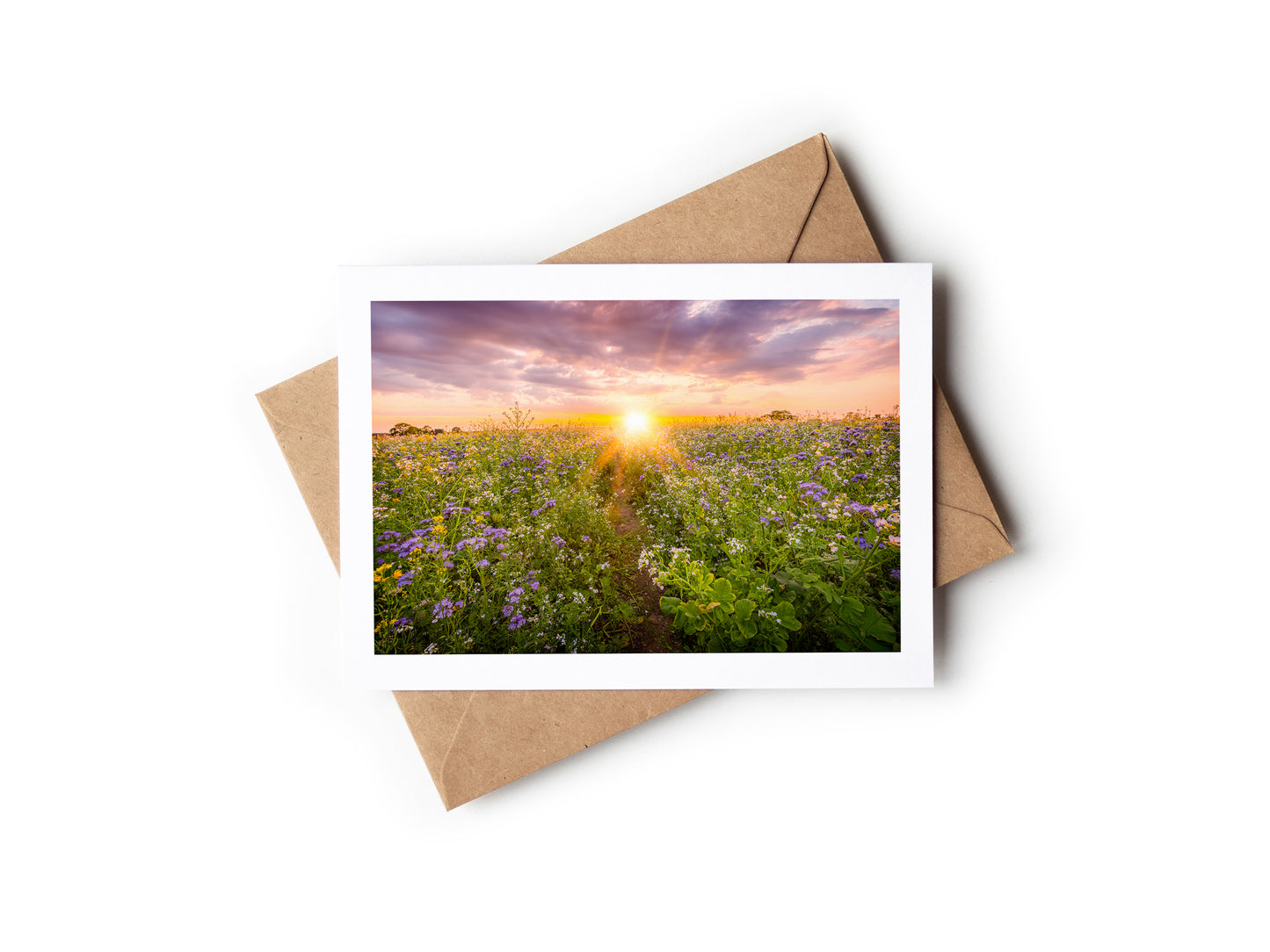 "Sunset Num3" Greetings Card - Fiskerton, Lincolnshire