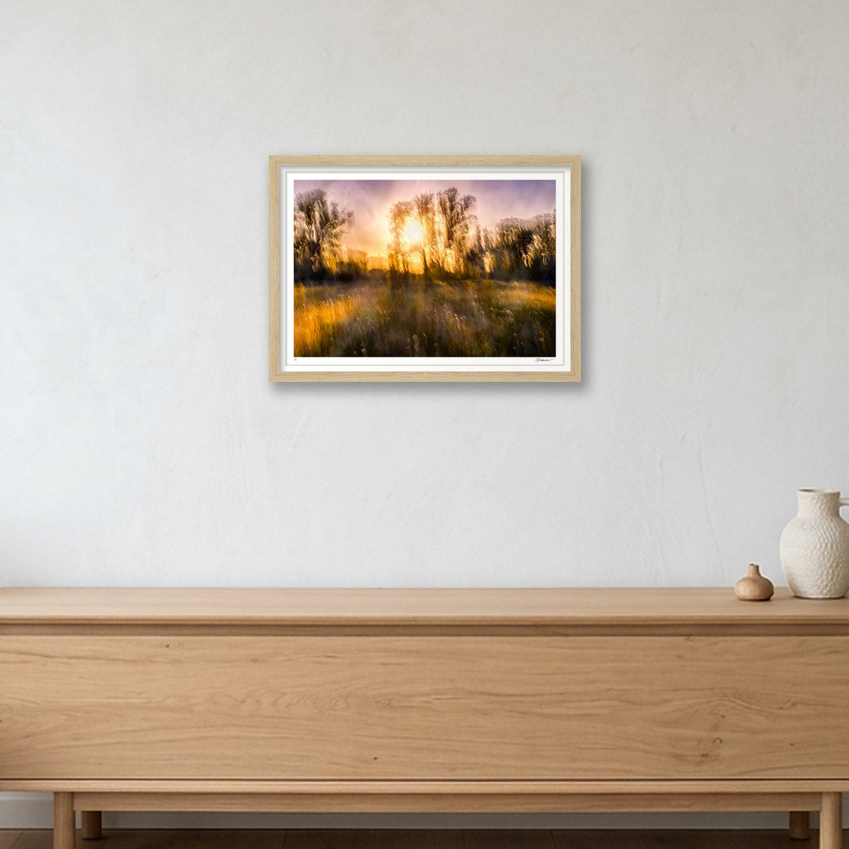 Spring Remembered — A3 (17×12") Oak Frame