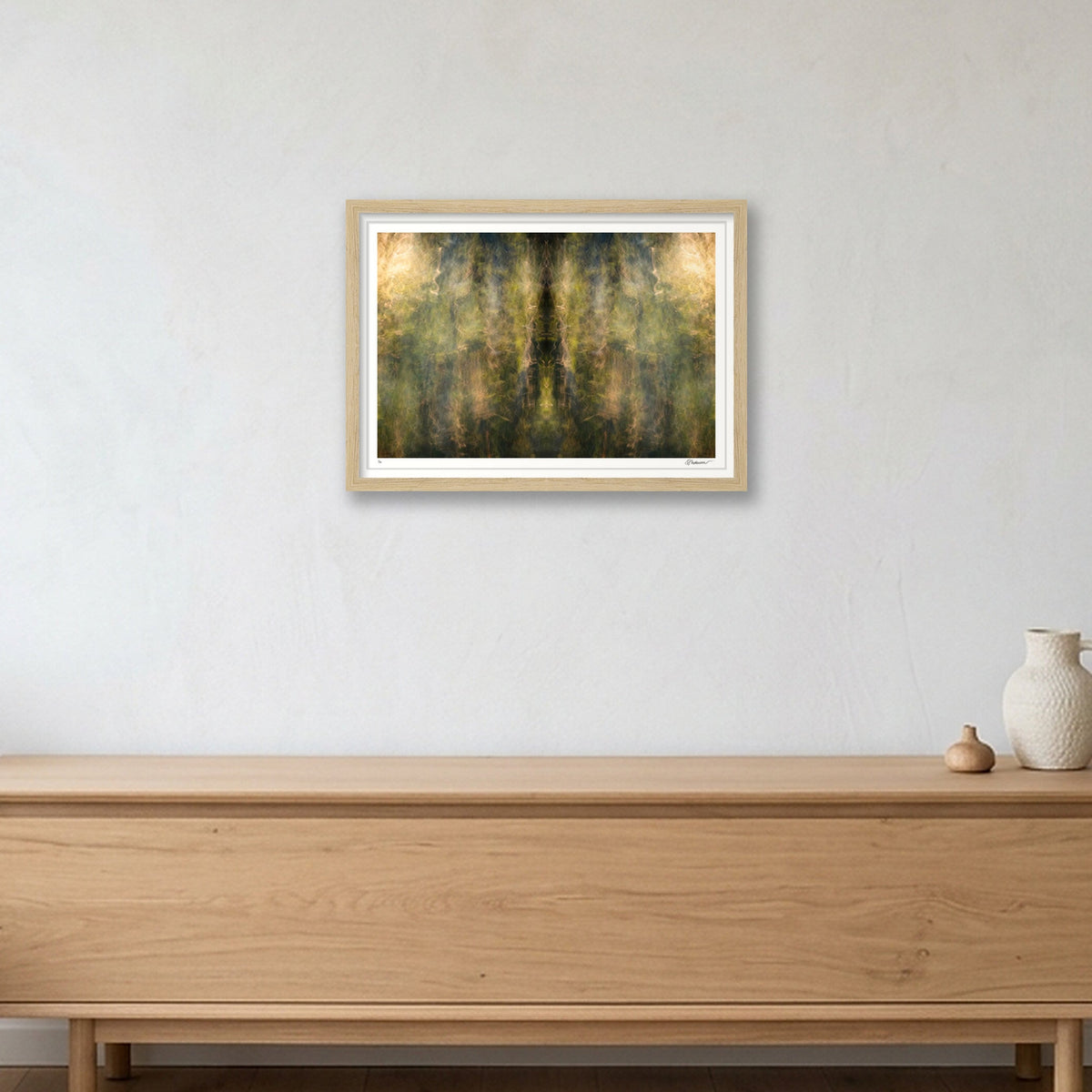 The Watcher Within — A3 (17×12") Oak Frame