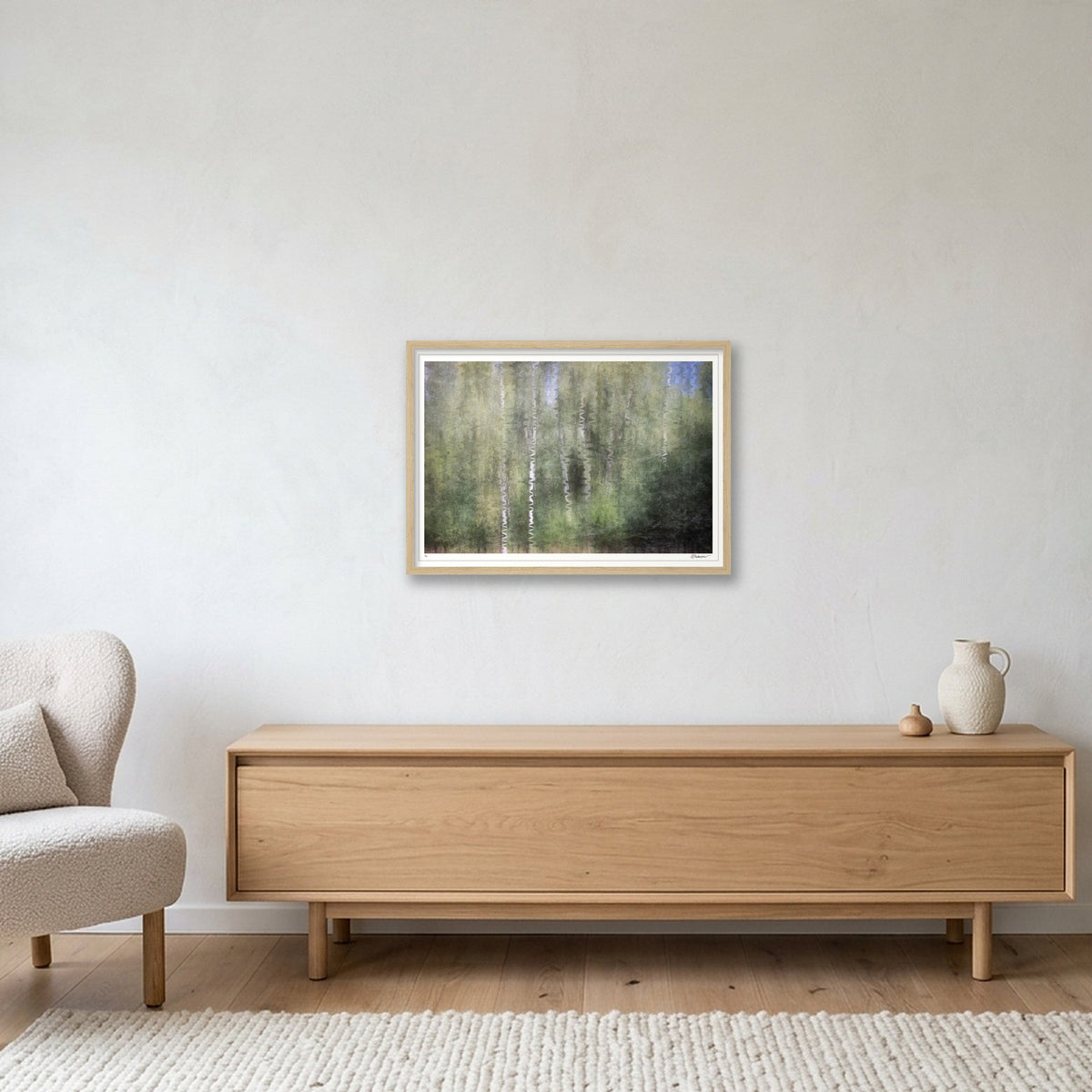 Silver Echoes — A2 (23×17") Oak Frame