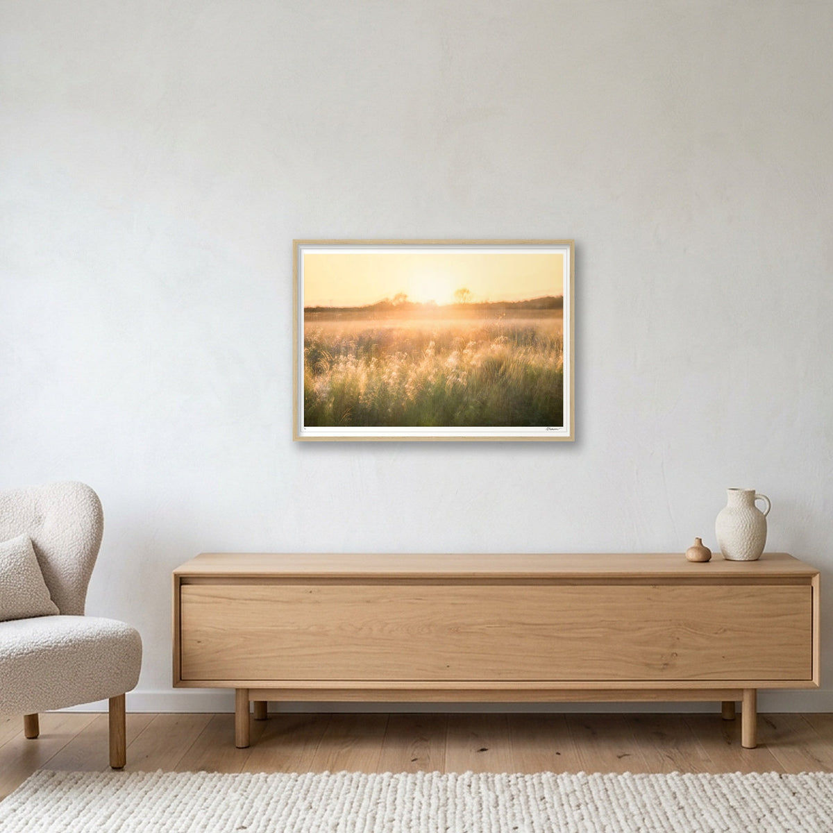 Golden Reverie — A1 (33×23") Oak Frame