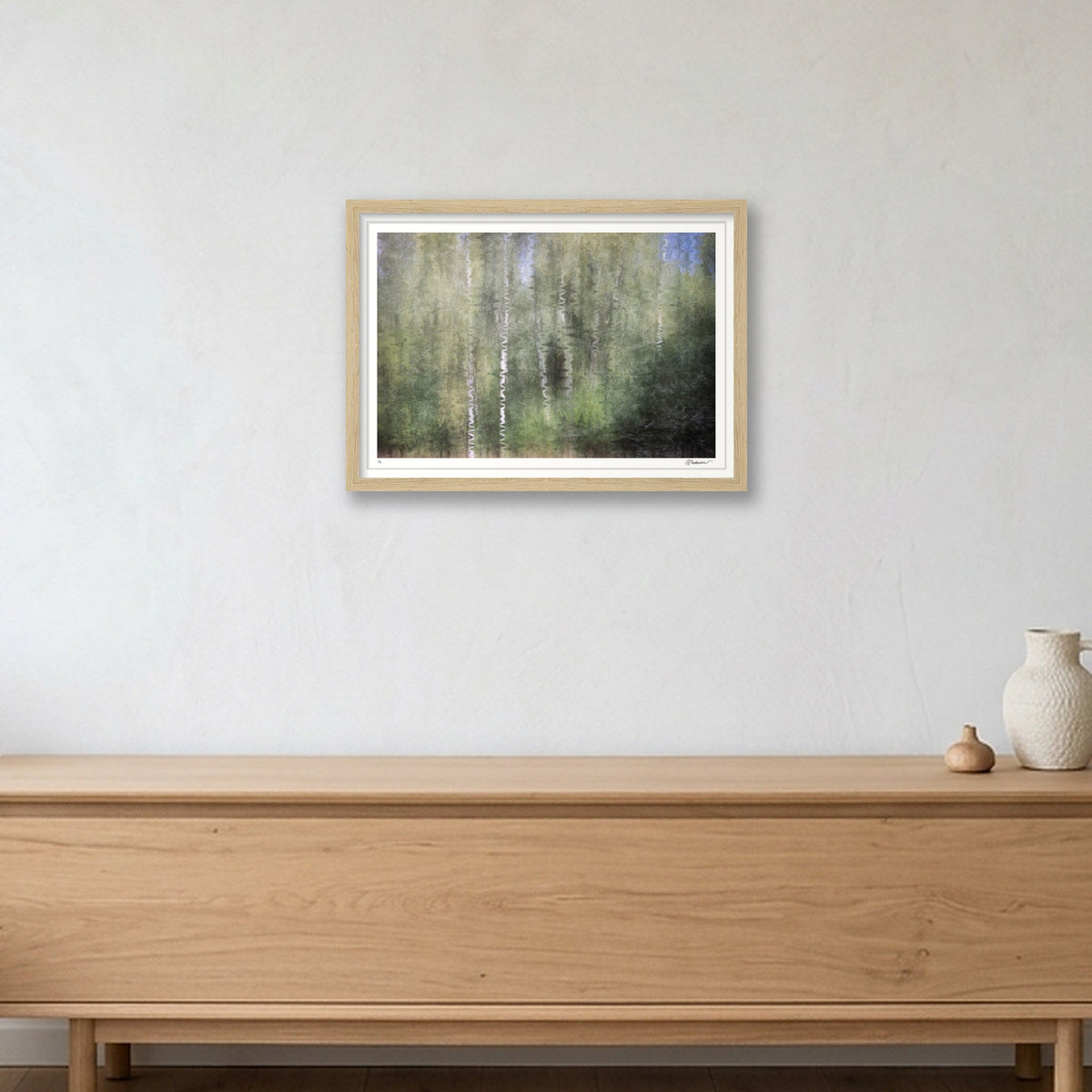 Silver Echoes — A3 (17×12") Oak Frame