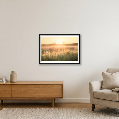 Golden Reverie — A2 (59×42cm, 23×17") Black Frame