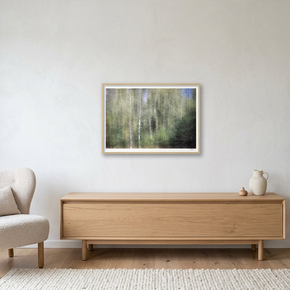 Silver Echoes — A1 (33×23") Oak Frame