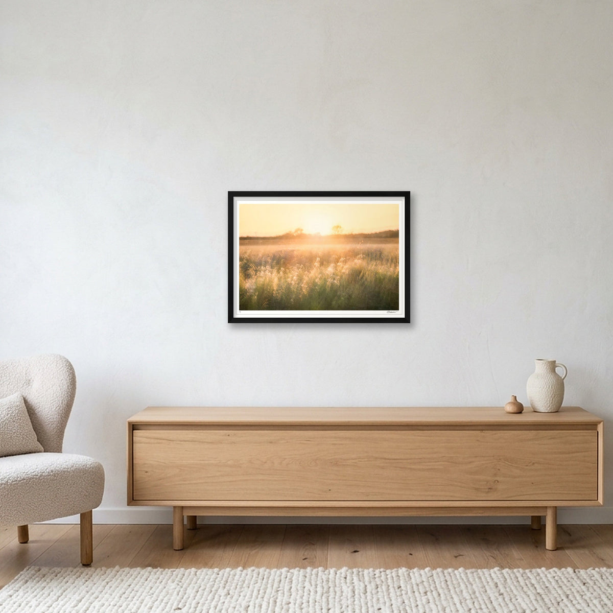 Golden Reverie — A2 (23×17") Black Frame