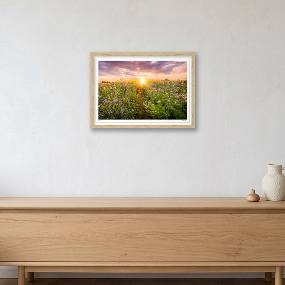 Sunset NUM3 — A3 (42×30cm, 17×12") Oak Frame