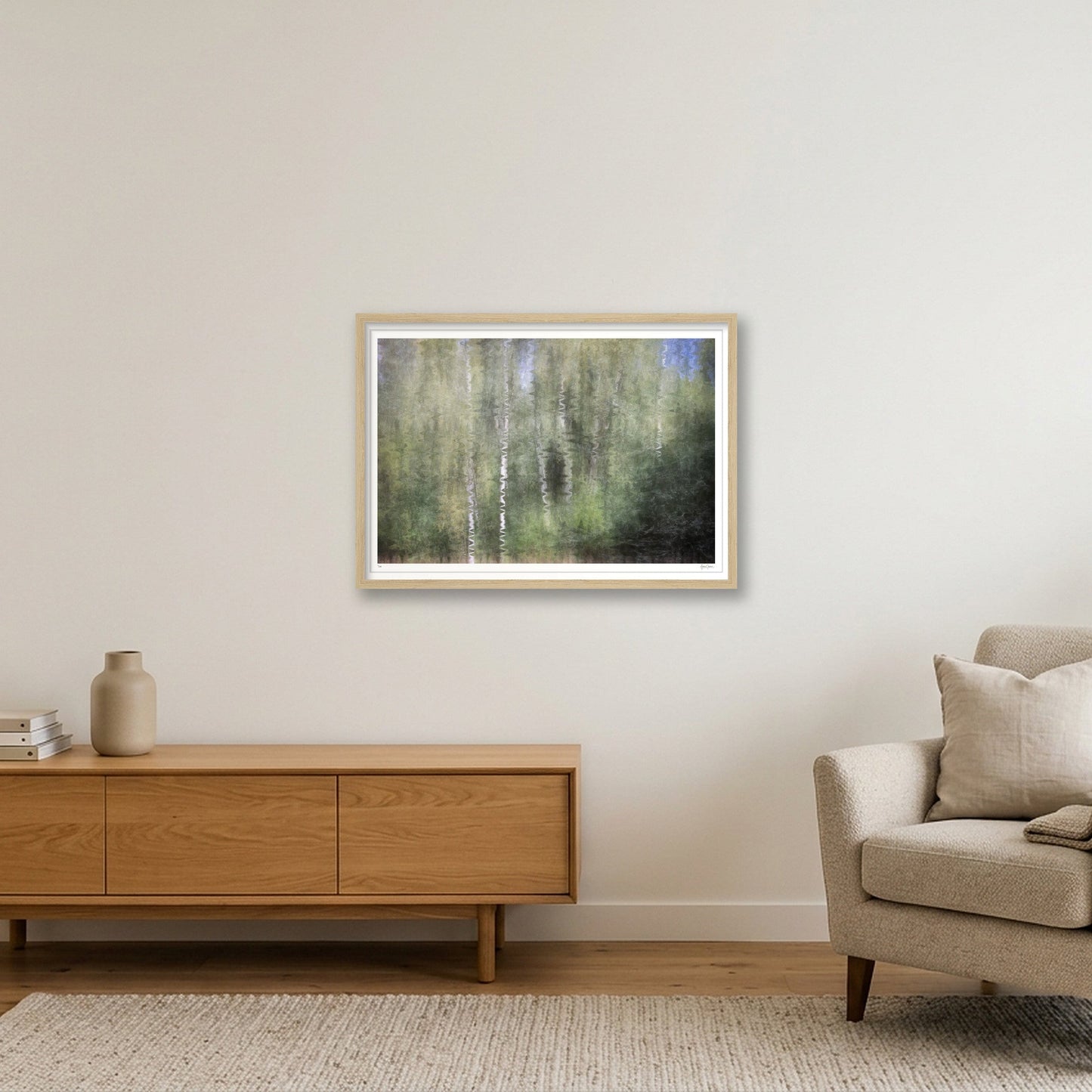 Silver Echoes — A2 (59×42cm, 23×17") Oak Frame